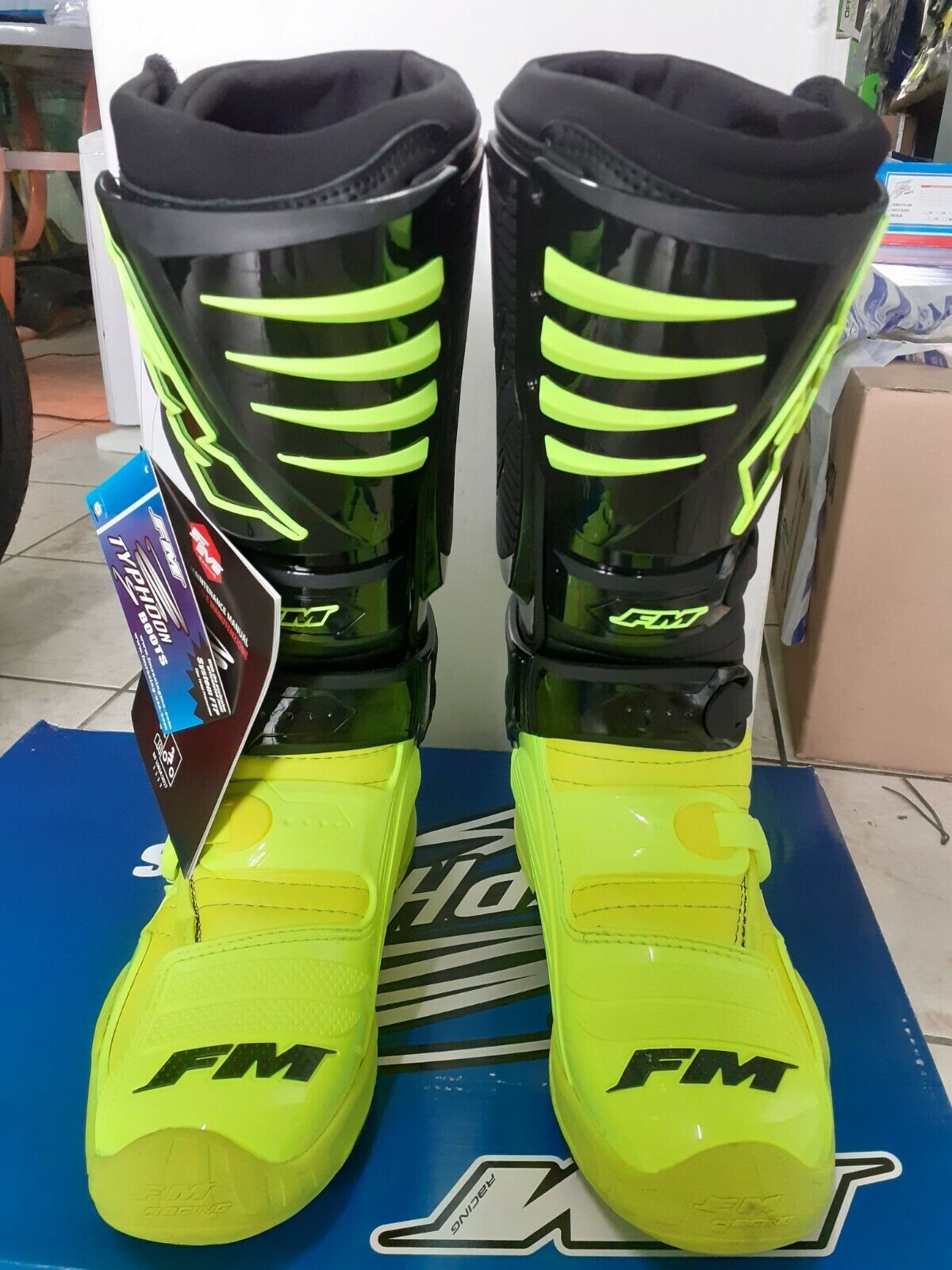 STIVALI CROSS ENDURO FM MODELLO TYPHOON 3 GIALLO FLUO NERO TAGLIA 44