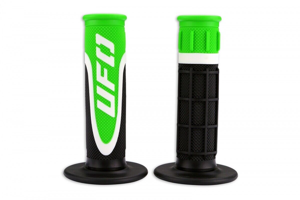 MANOPOLE COPPIA UFO AXIOM TRIPLA DENSITA' VERDE NERO MOTO CROSS ENDURO MOTARD