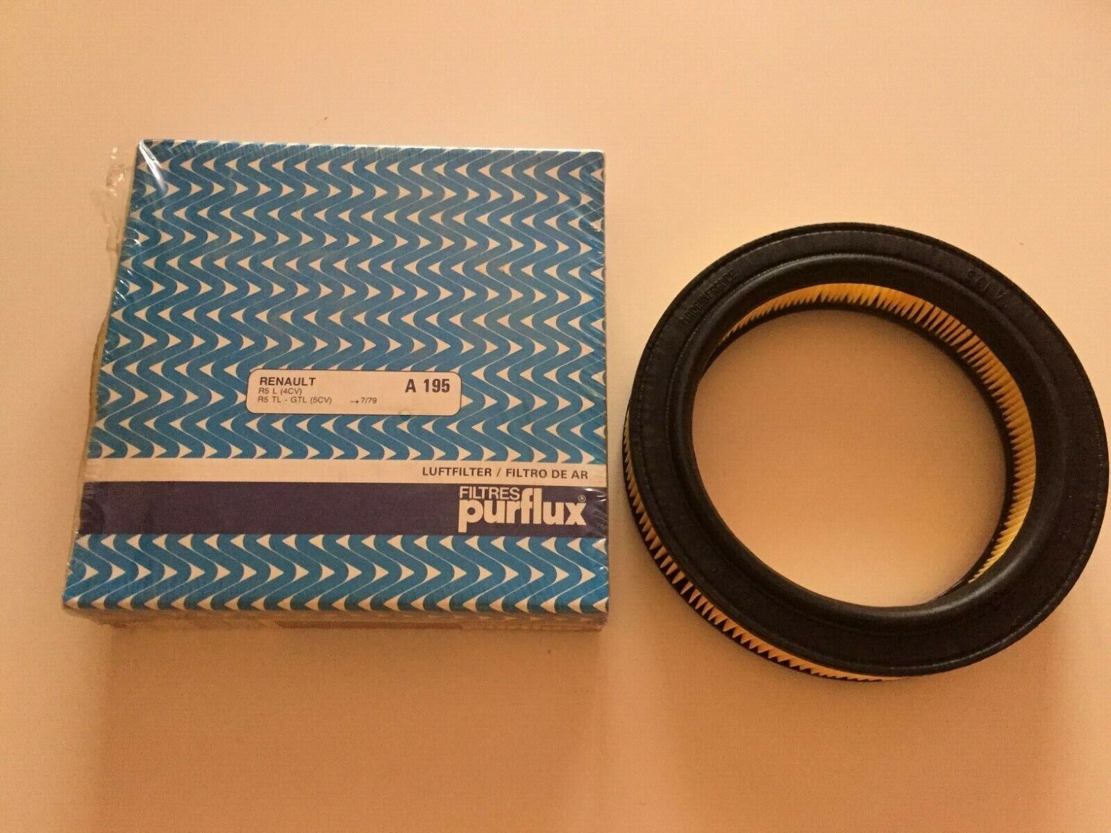 A195 FILTRO ARIA PURFLUX RENAULT R5 1.0 L 32KW 44HP 1972 1973 1974 1975 1976    