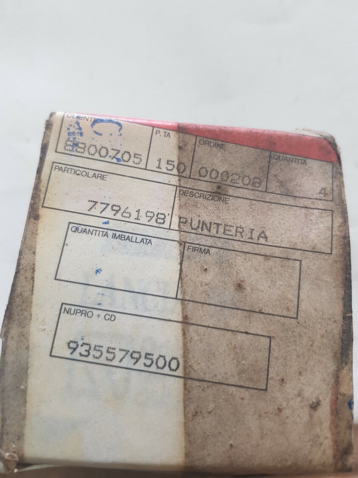 7796198 ORIGINALE TAPPO PUNTERIA ALFA ROMEO 166 GTV SPIDER