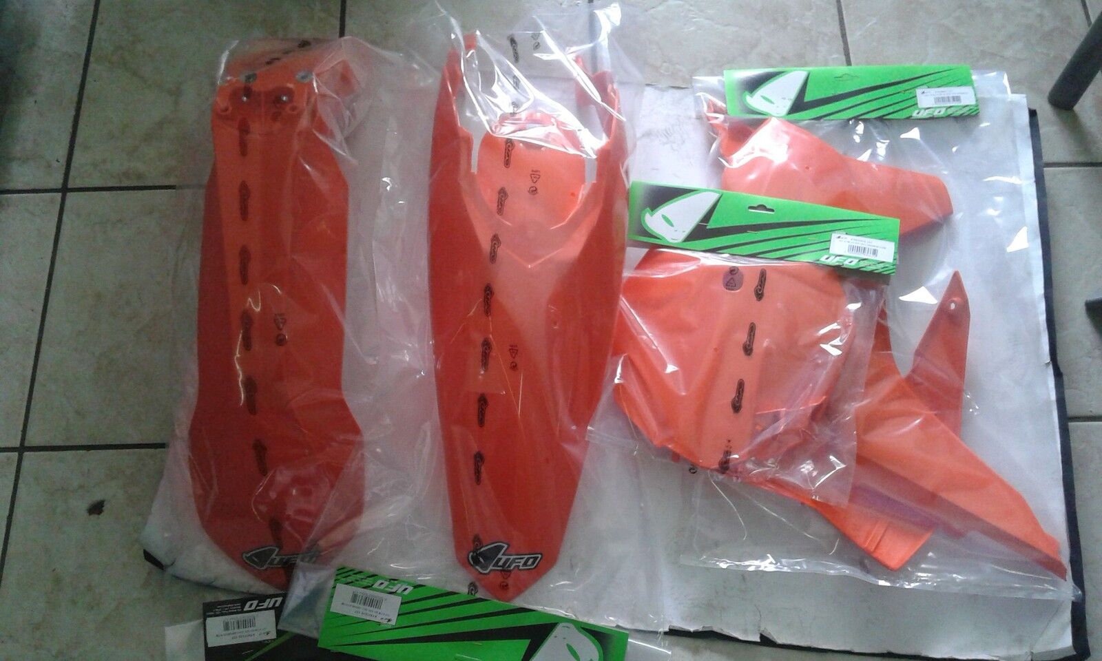 KIT PLASTICHE KTM SX 125 2013 2014 2015 KIT 4 PZ COLORE ARANCIO