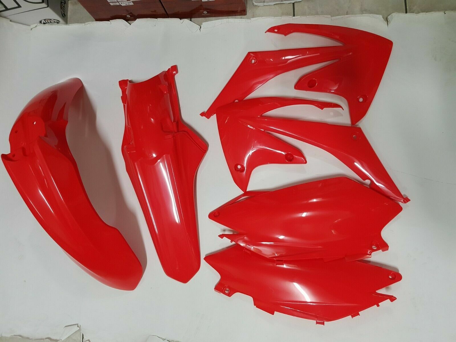KIT PLASTICHE HONDA CRF 450 2011 2012 KIT 4 PZ COLORE ROSSO