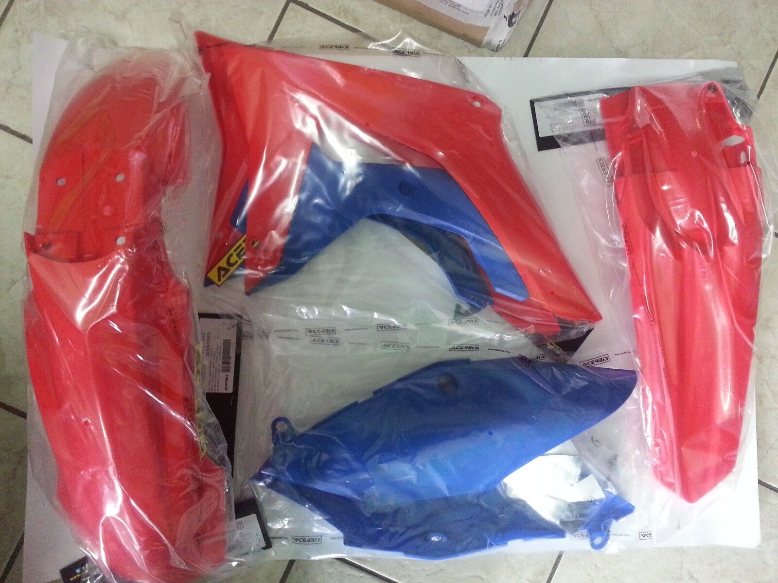 KIT PLASTICHE HONDA CRF 450 2017 2018 2019 2020 KIT 4 PZ COLORE ROSSO BLU