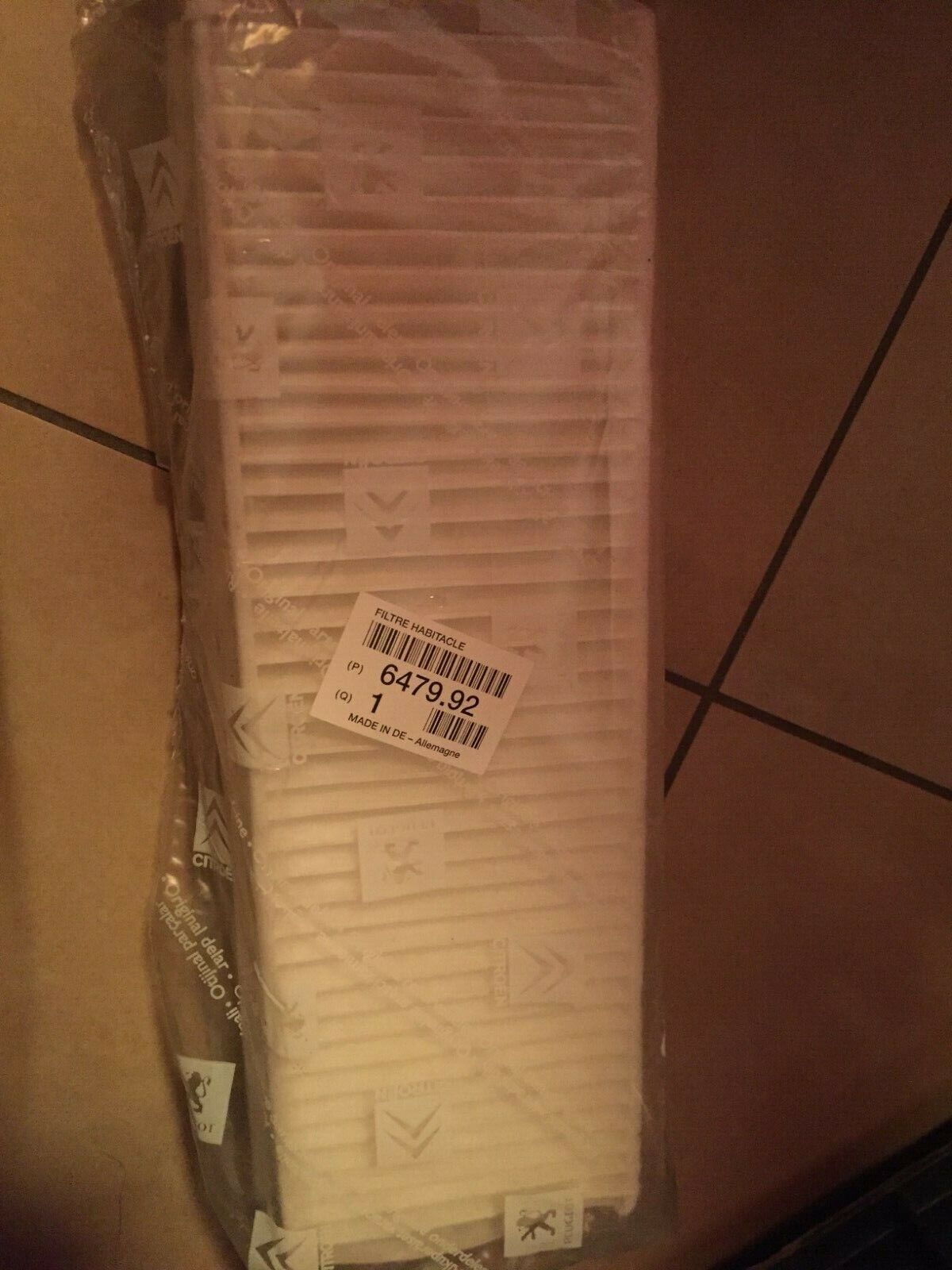 6479-92 FILTRO ARIA ABITACOLO CITROEN BERLINGO II 1.6 HDI 75 FAP 55KW 75HP 2010