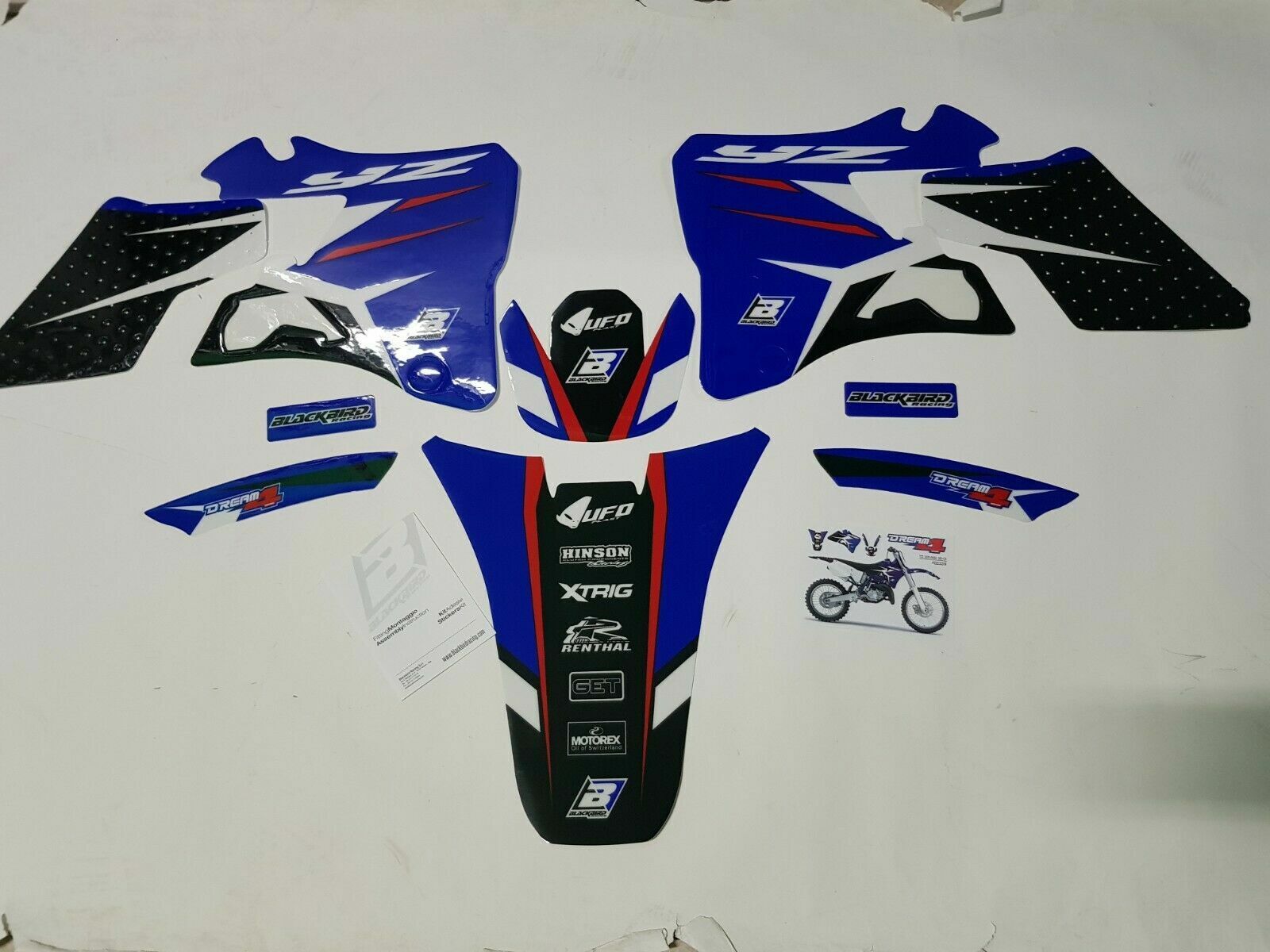 KIT ADESIVI GRAFICHE STICKERS BLACKBIRD YAMAHA YZ 125 250 2001