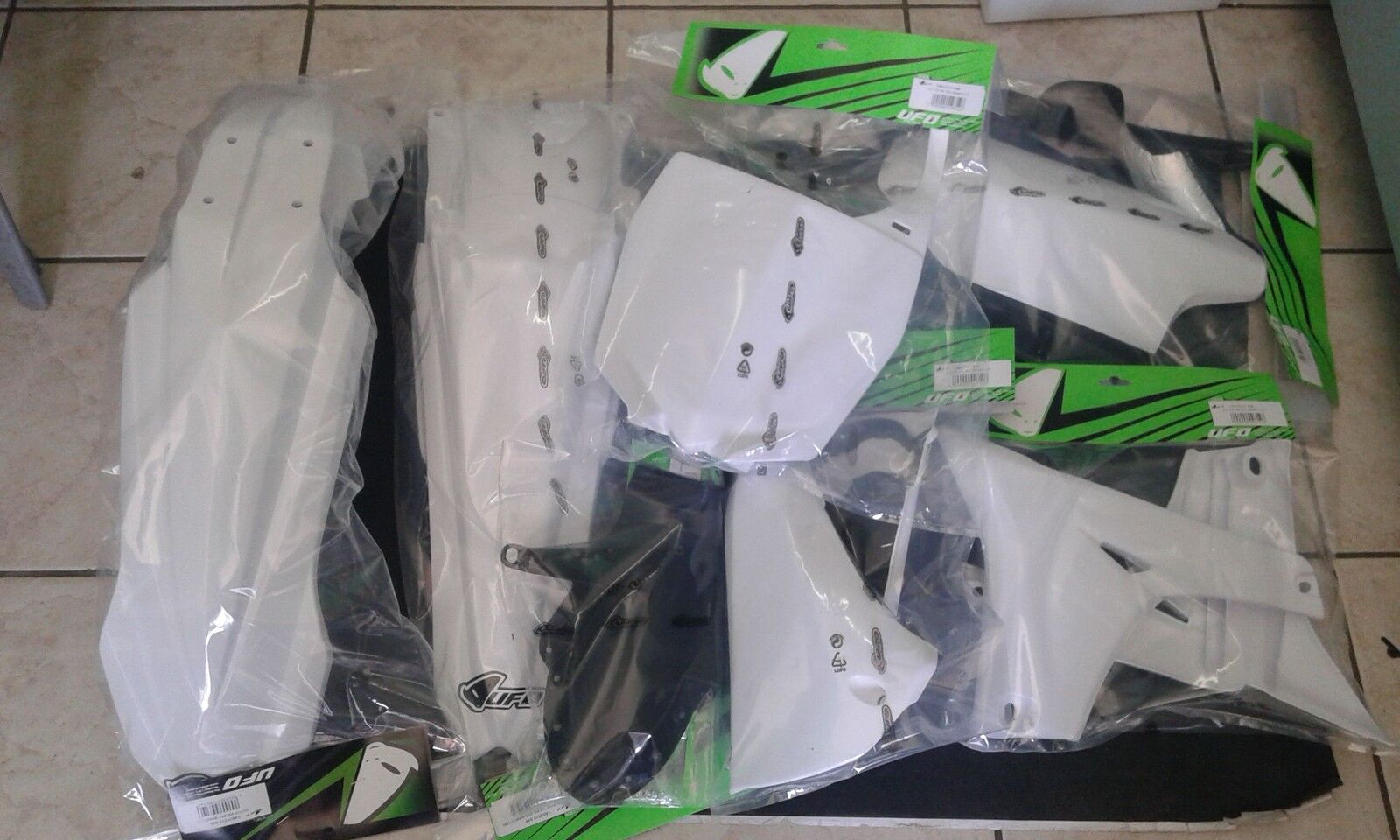 KIT PLASTICHE YAMAHA YZF YZ F 450 2010 2011 2012 2013 KIT 7 PZ COLORE BIANCO