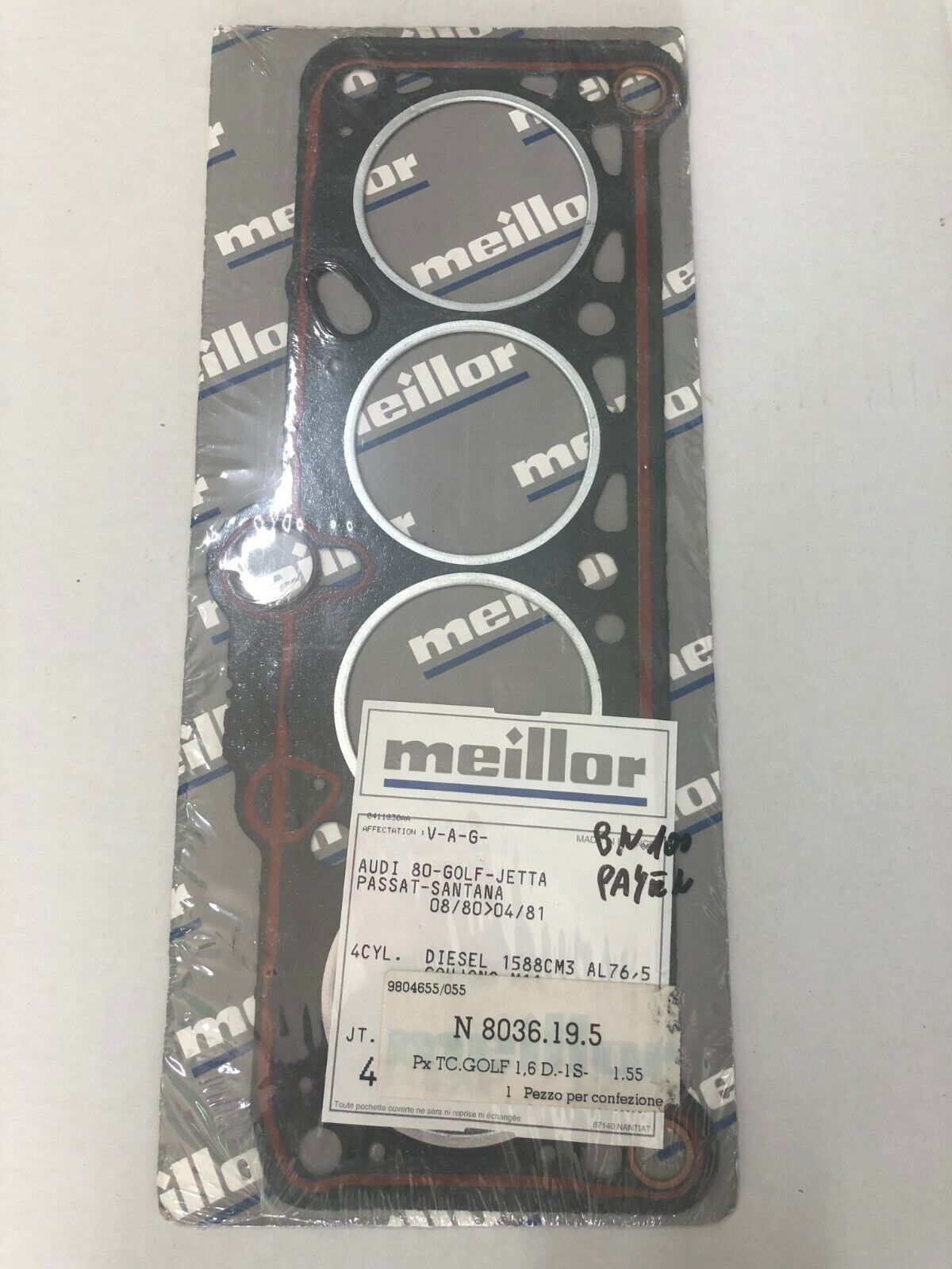 8036.19.5 GUARNIZIONE TESTATA VW PASSAT 1.6 D 54 CV 1982