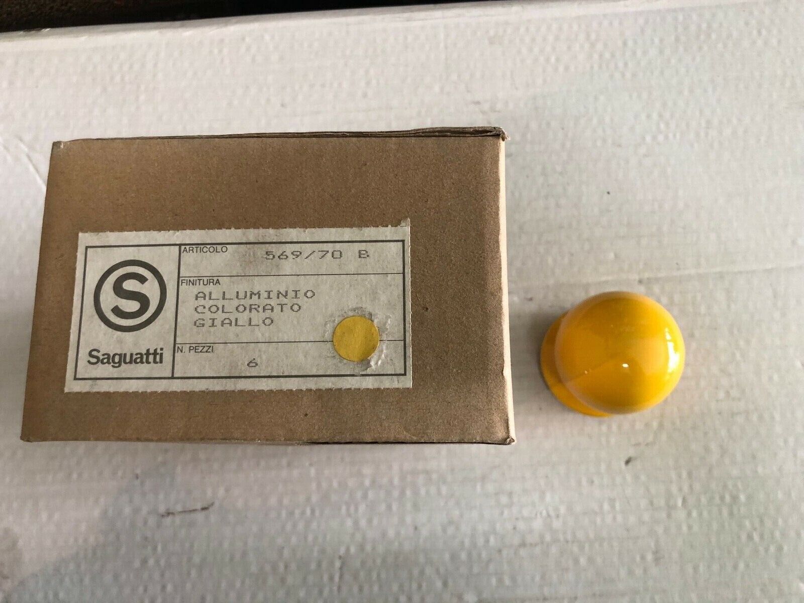 SAGUATTI 569/70 POMOLO COLORE GIALLO DIAMETRO 70 MATERIALE IN ALLUMINIO 