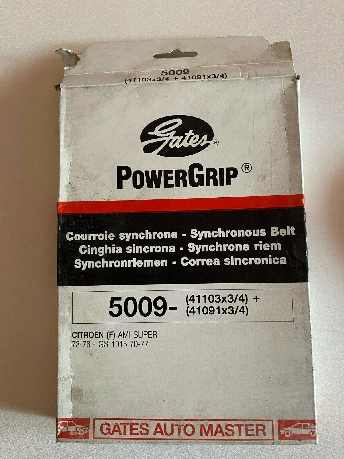 5009 CINGHIA DI DISTRIBUZIONE 41103X3/4+41091X3/4 GATES CITROEN AMI SUPER 1976
