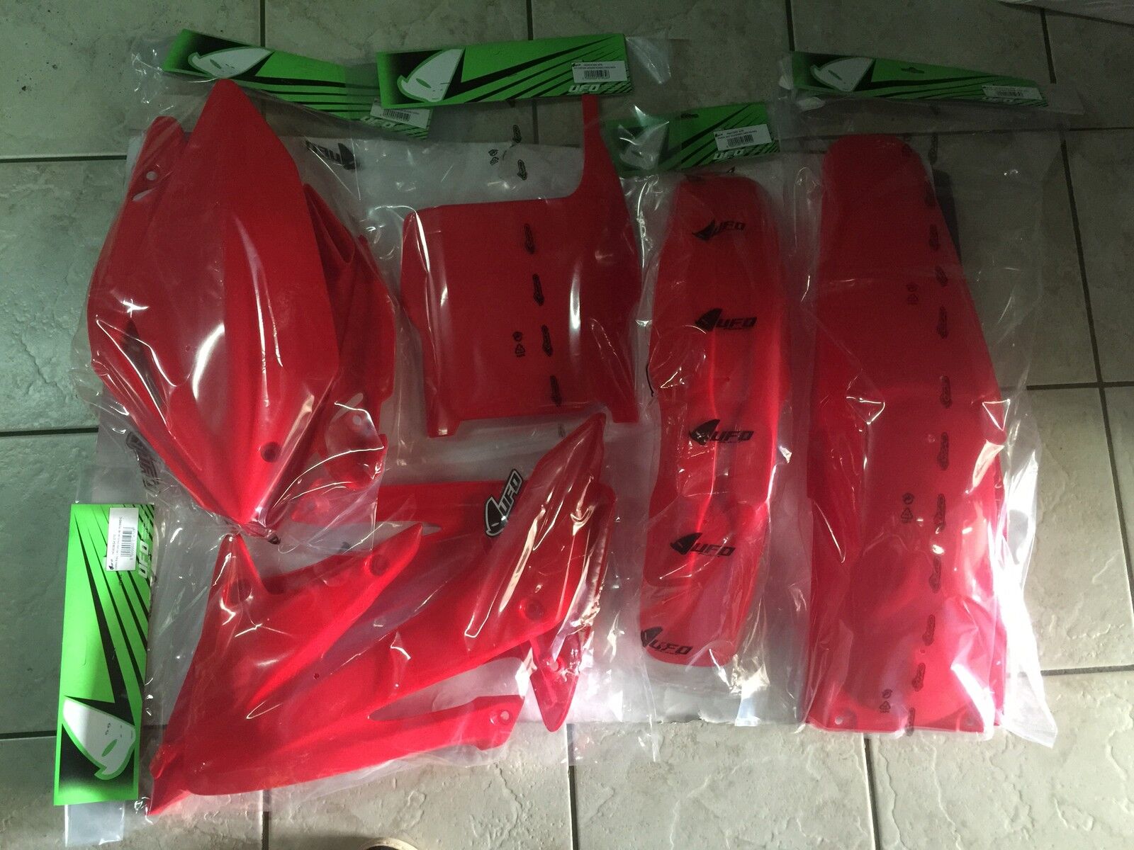 KIT PLASTICHE HONDA CRF 250 2004 2005 KIT 5 PZ ROSSO SM SUPERMOTARD MOTARD