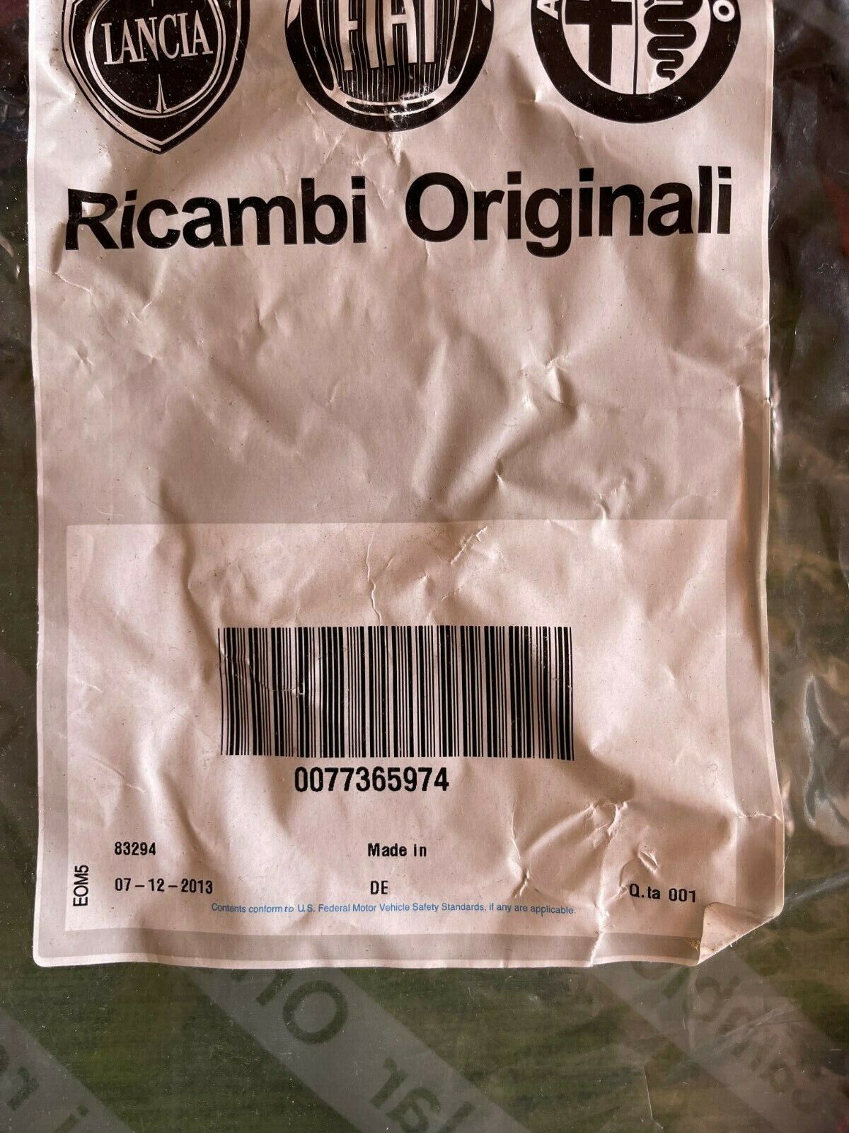 77365974 GUARNIZIONE TENUTA ORIGINALE FIAT ALFA ROMEO FIAT LANCIA