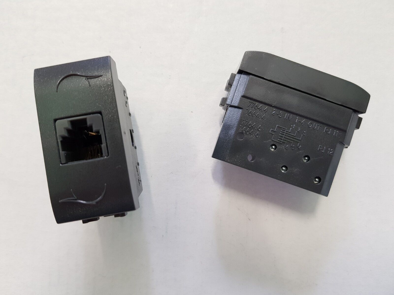 PRESA TEL RJ11 6P/4C GRIGIO MARLANVIL ONDA CODICE 7764.4 2 PEZZI