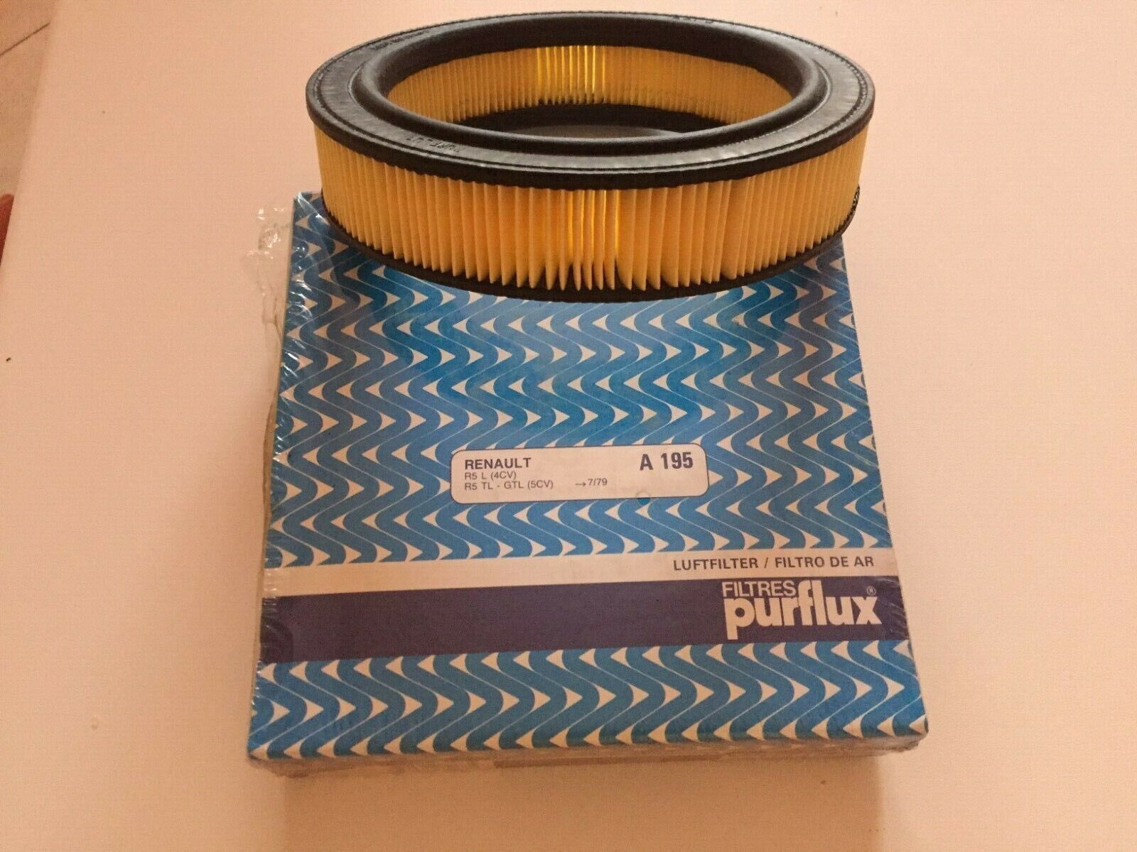 A195 FILTRO ARIA PURFLUX RENAULT R5 1.0 L 32KW 44HP 1972 1973 1974 1975 1976    