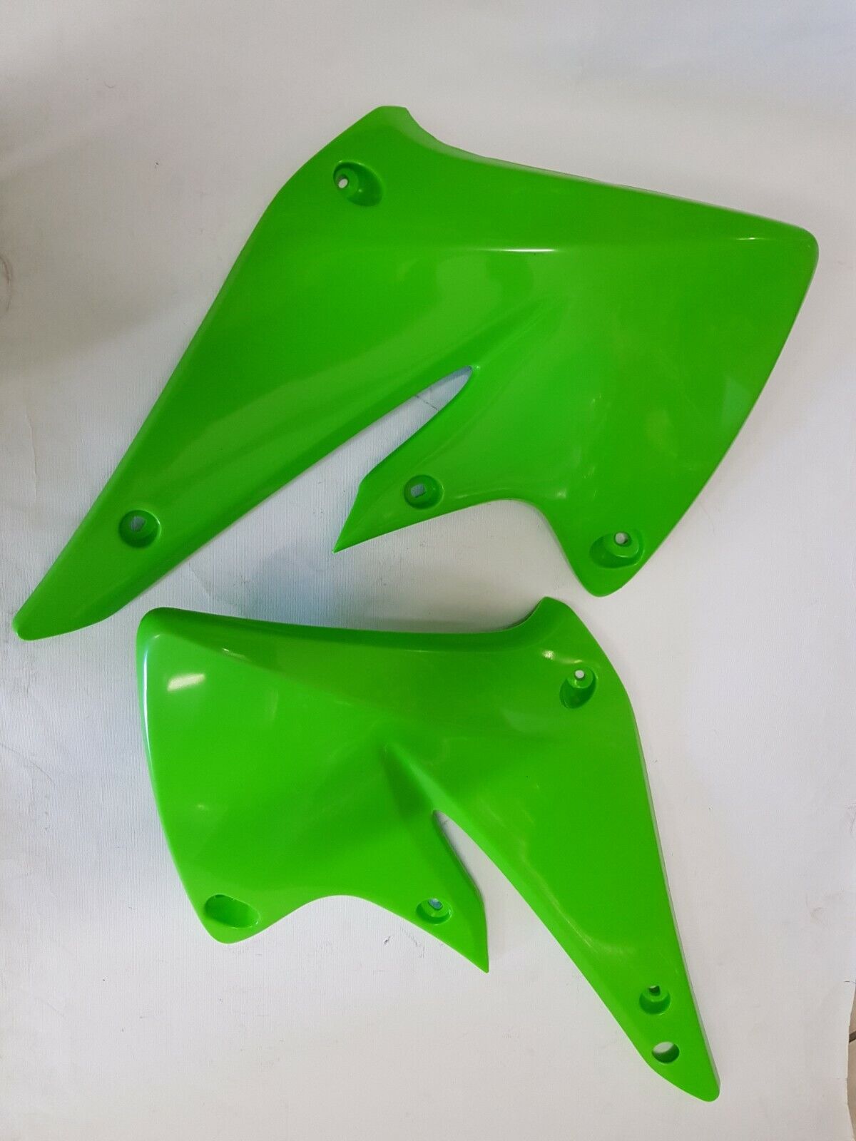 CONVOGLIATORI RADIATORE KAWASAKI KXF 250 2004 2005 04 05 COLORE VERDE