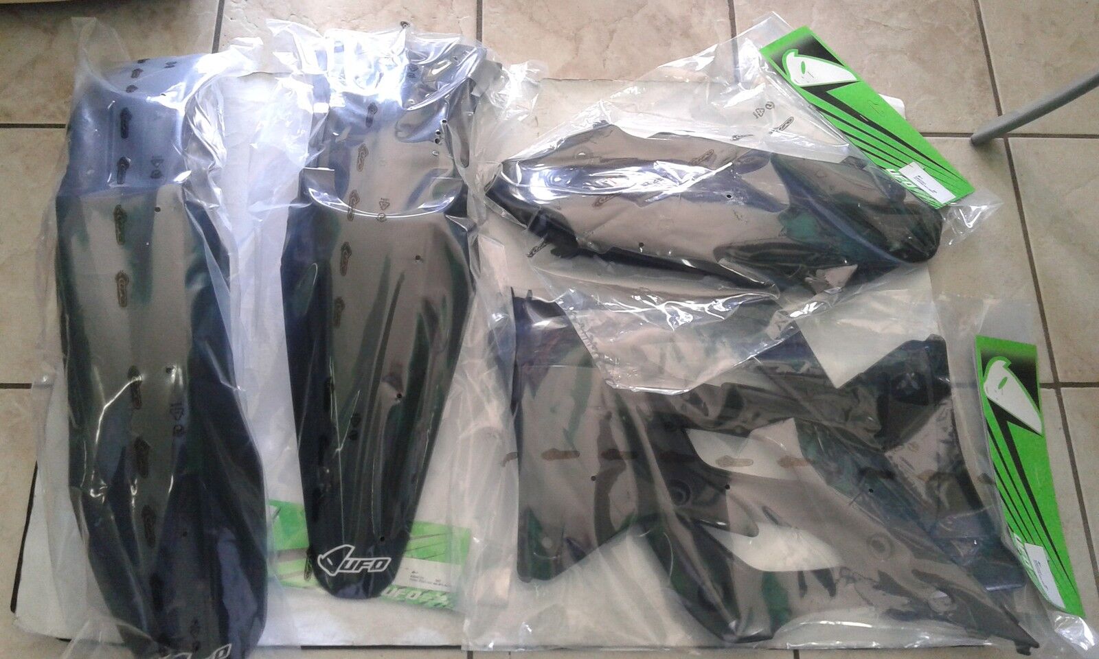 KIT PLASTICHE KAWASAKI KXF 450 2012 12  KIT 4 PZ COLORE NERO