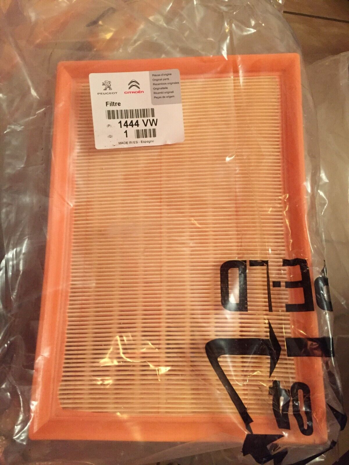 1444VW FILTRO ARIA ORIGINALE PEUGEOT CITROEN PEUGEOT 307 2.0 16V 100KW 136HP   
