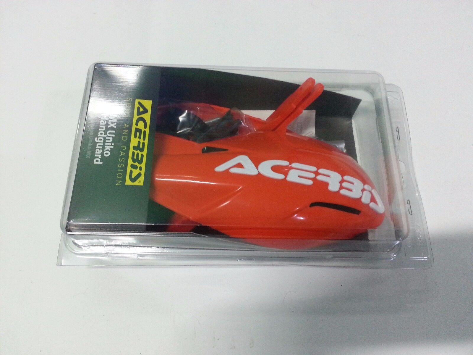 COPPIA PARAMANI HANDGUARDS ACERBIS MX UNIKO ARANCIO BIANCHI MOTARD