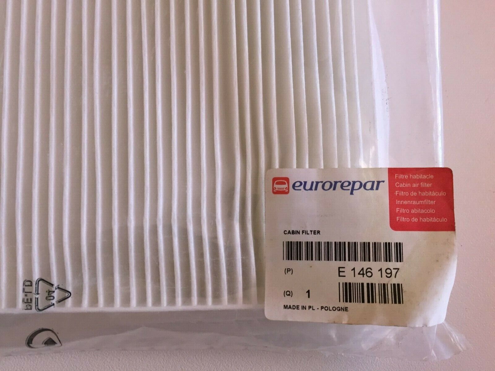 E 146197 FILTRO ARIA ABITACOLO ORIGINALE FIAT PUNTO I 1.2 16V 85 63KW 86HP 1998