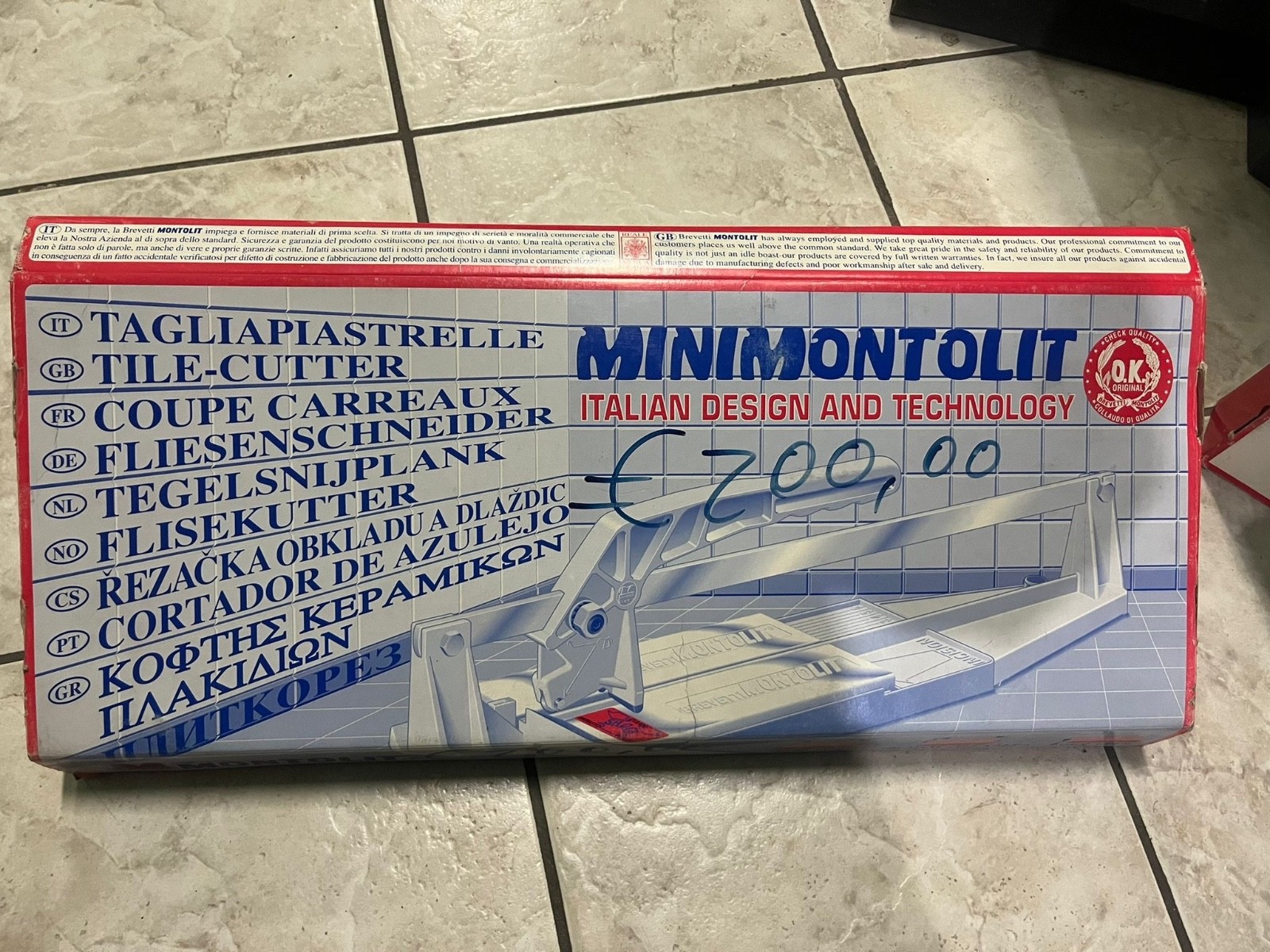 TAGLIAPIASTRELLE TAGLIA PIASTRELLE MONTOLIT 43A MANUALE 45X45 PROFESSIONALE