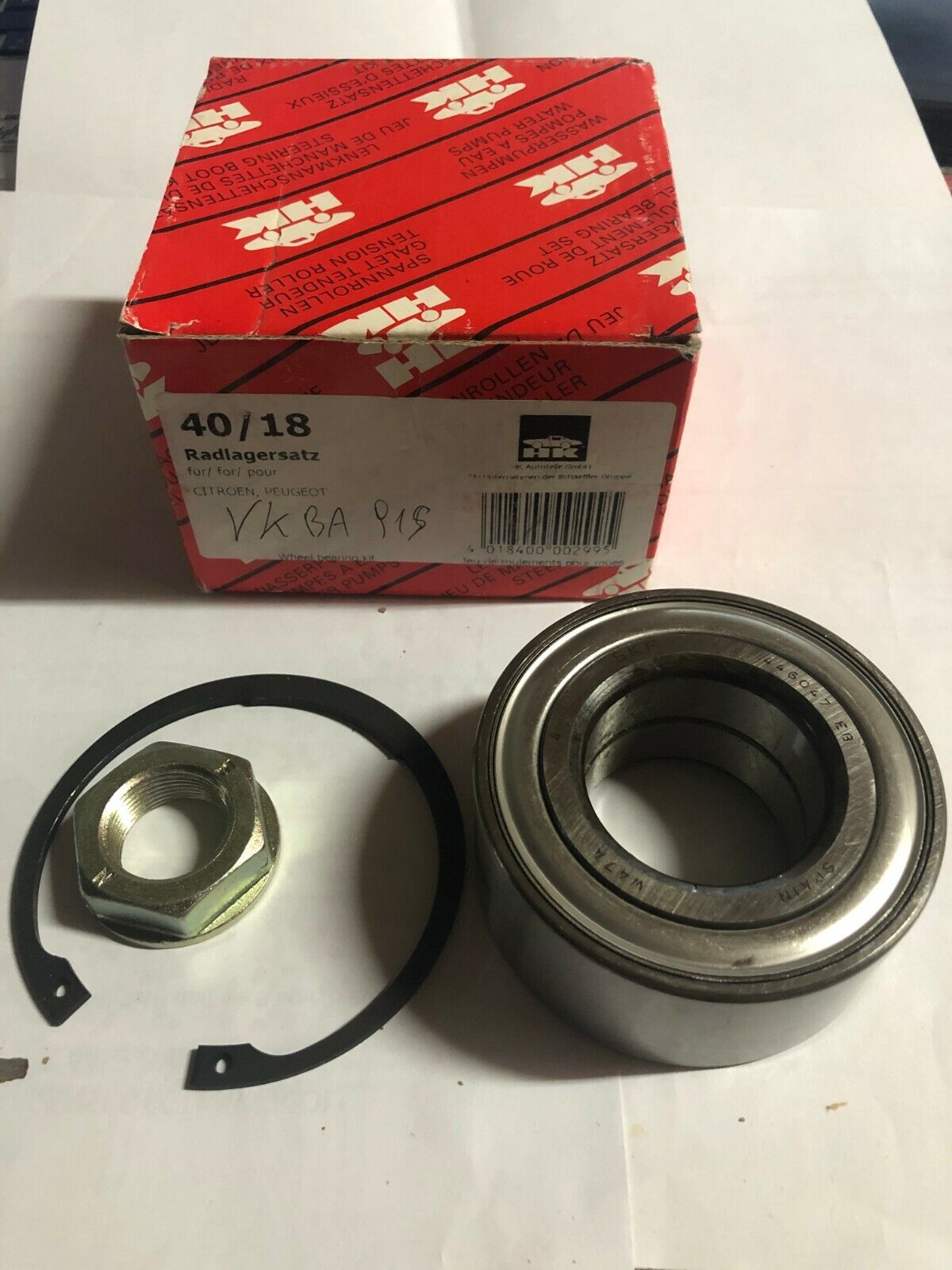 HK 40/18 VKBA915 CUSCINETTO RUOTA CITROEN BERLINGO FURGONATO 1.9 D 69 CV 2010