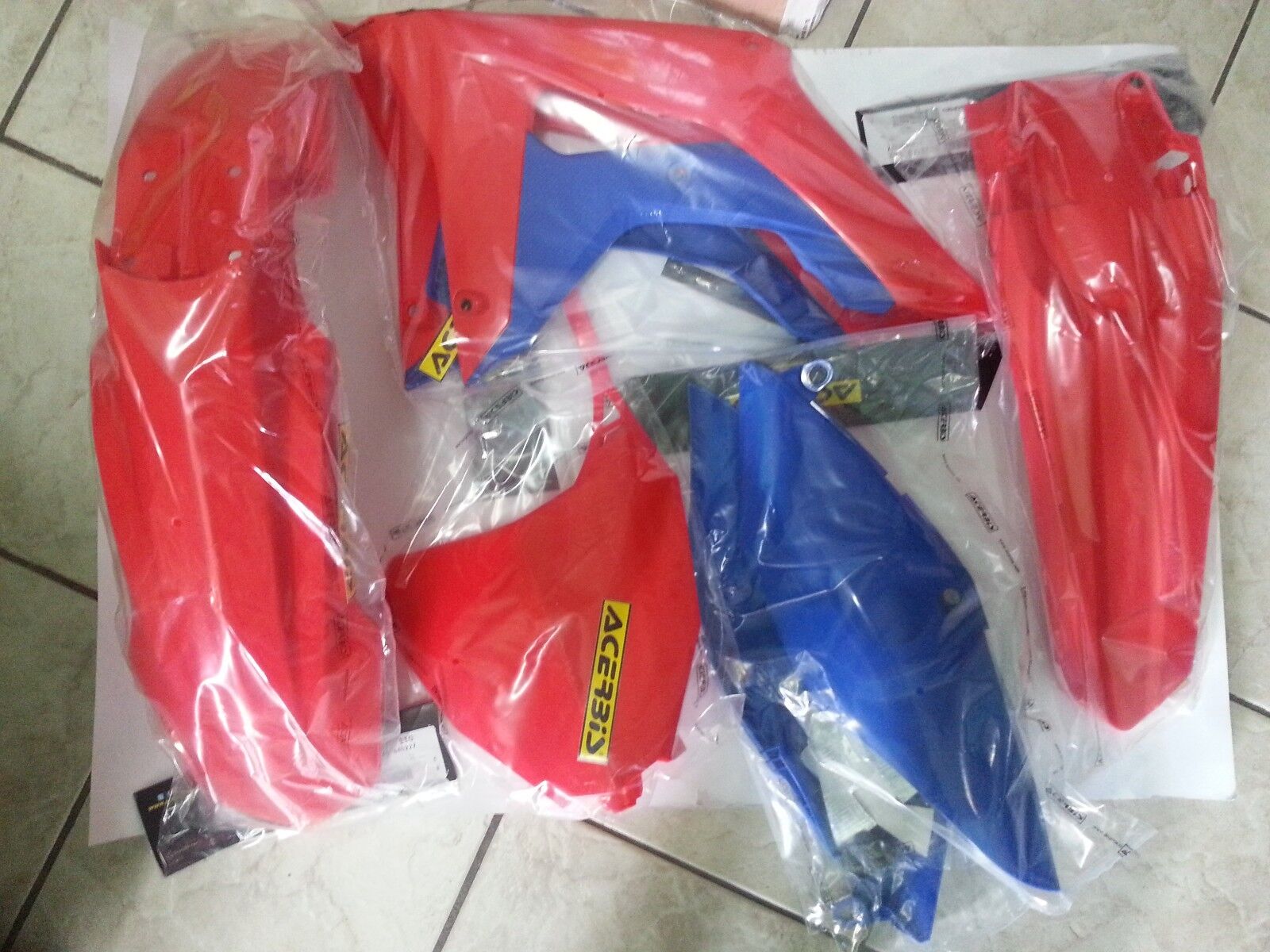 KIT PLASTICHE HONDA CRF 250 2018 2019 2020 2021 KIT 5 PZ COLORE ROSSO BLU