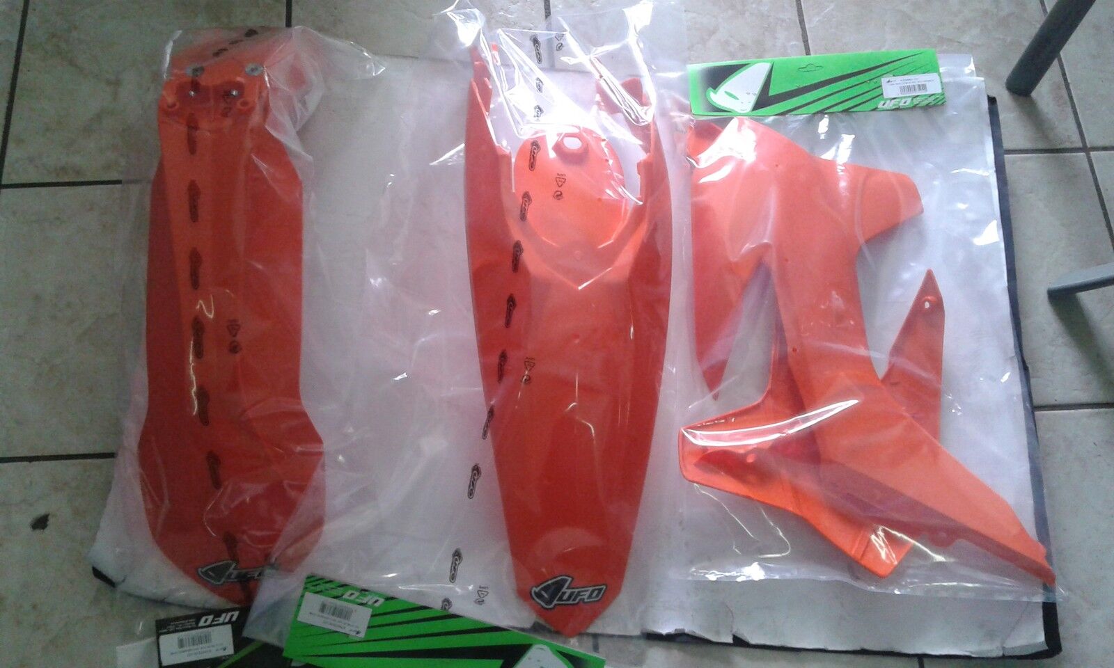 KIT PLASTICHE KTM SXF 250 350 450 2013 2014 2015 KIT 3 PZ COLORE ARANCIO