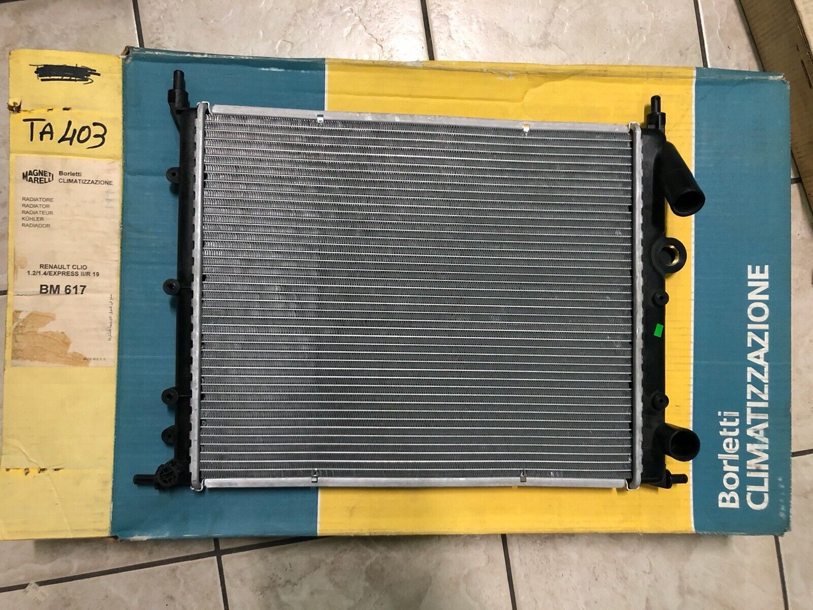 RADIATORE MAGNETI MARELLI CODICE BM617 RENAULT CIO 1.4 i 1997 TA403