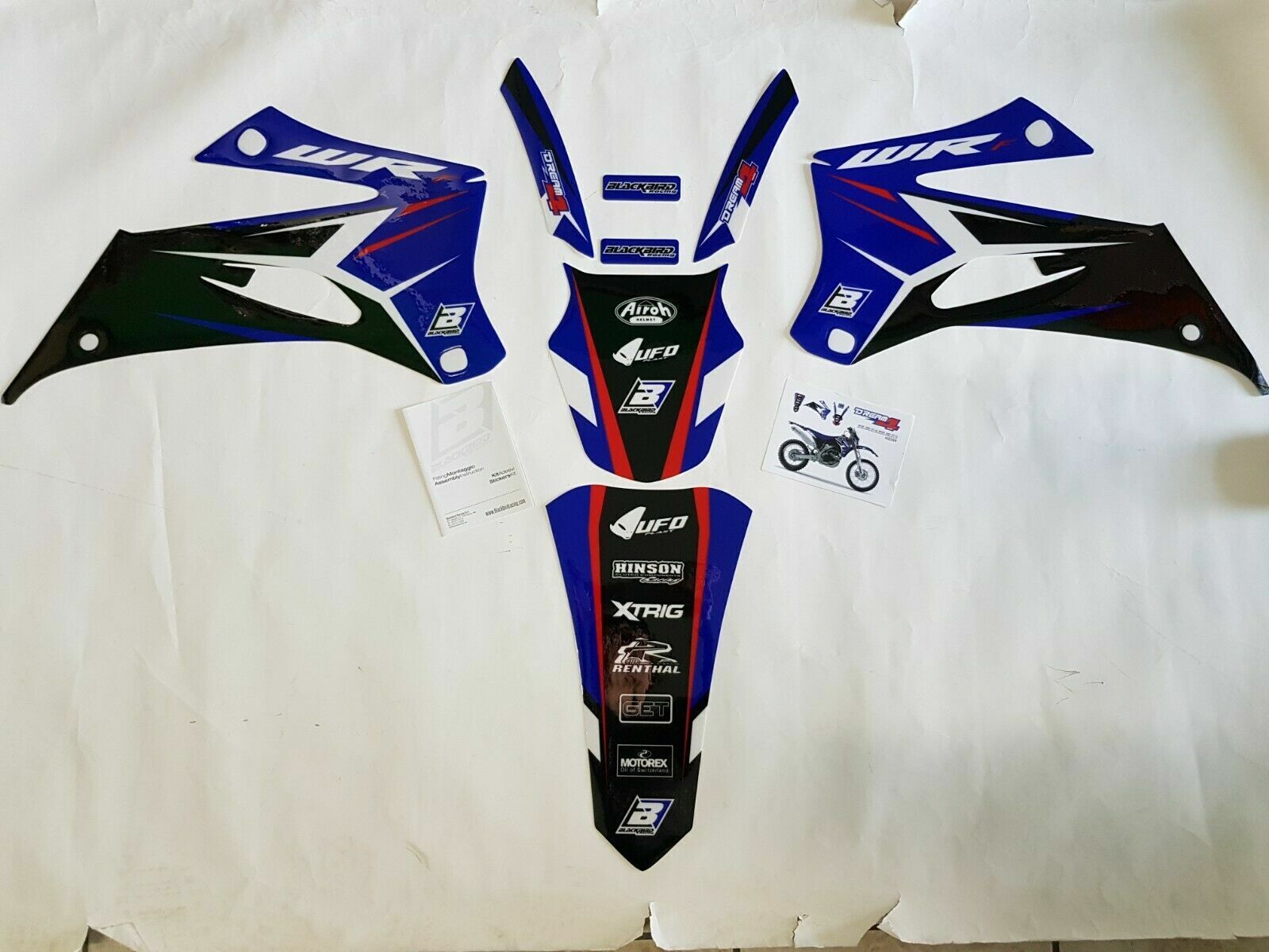 KIT ADESIVI GRAFICHE GRAPHICS BLACKBIRD YAMAHA WRF 450 2007 2008 2009 2010 2011