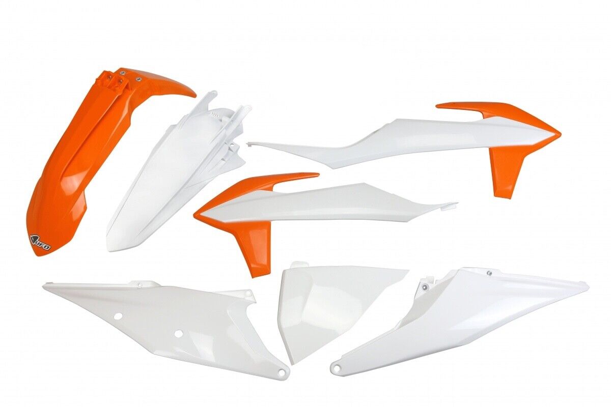 KIT PLASTICHE KTM SXF 250 350 450 2019 2020 2021 2022 4 PZ ARANCIO BIANCO