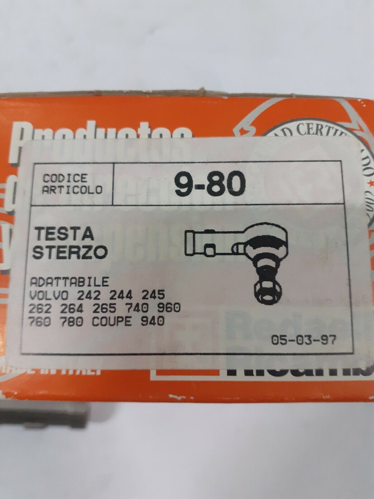 BILATERALE VOLVO 260 125 155 CV 1981 BENZINA DIESEL CODICE 9-80