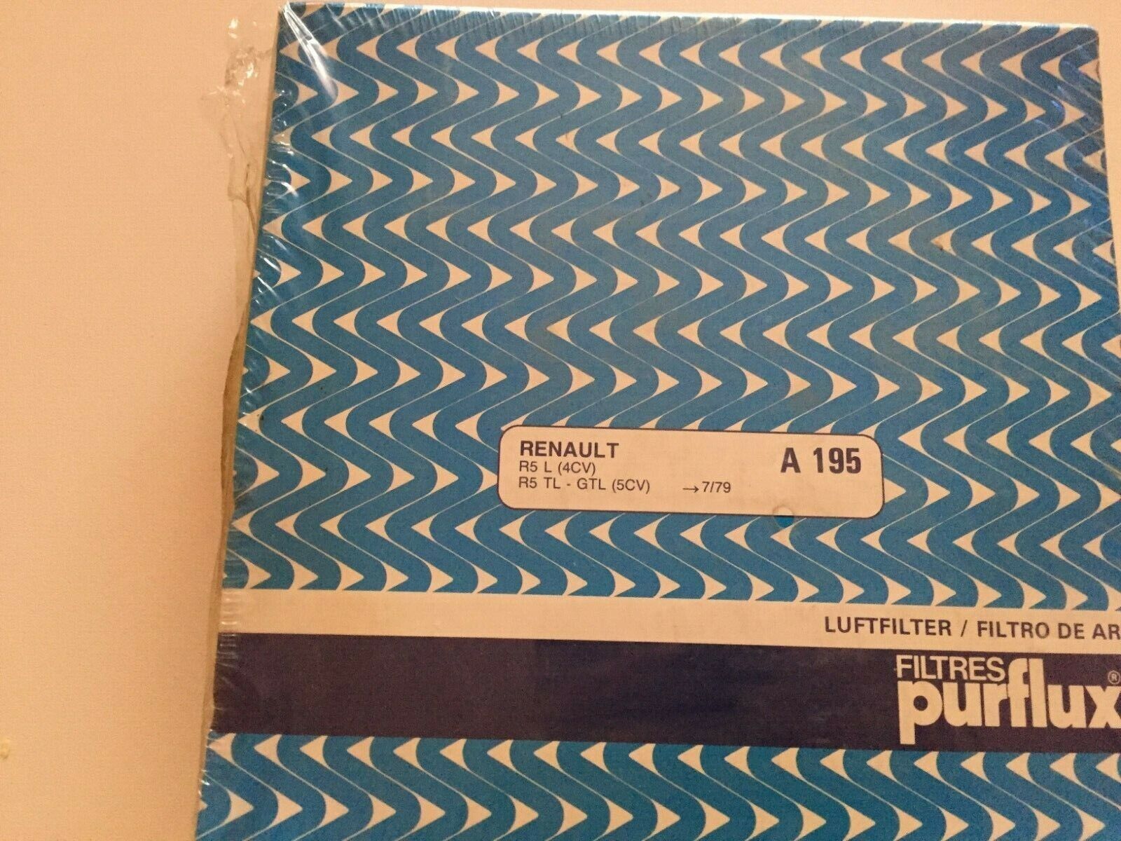 A195 FILTRO ARIA PURFLUX RENAULT R5 1.0 L 32KW 44HP 1972 1973 1974 1975 1976    