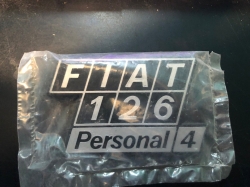 LOGO FREGIO STEMMA PLASTICA POSTERIORE FIAT 126 PERSONAL 4 C